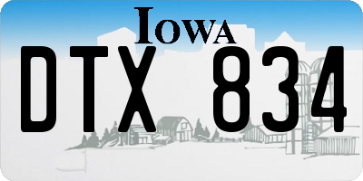 IA license plate DTX834