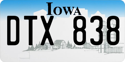 IA license plate DTX838