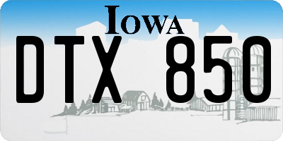 IA license plate DTX850