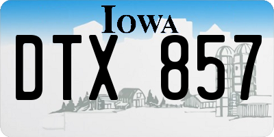 IA license plate DTX857