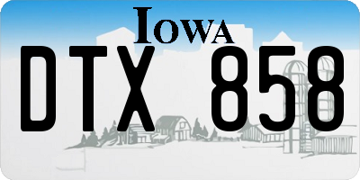 IA license plate DTX858
