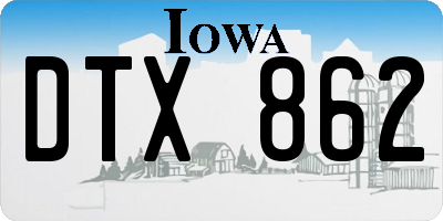 IA license plate DTX862