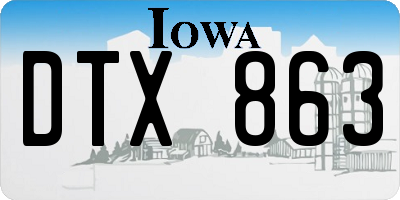 IA license plate DTX863