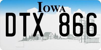 IA license plate DTX866