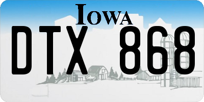 IA license plate DTX868