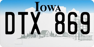 IA license plate DTX869