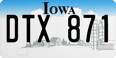 IA license plate DTX871
