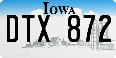 IA license plate DTX872