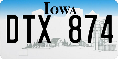 IA license plate DTX874