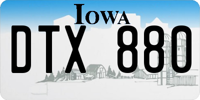 IA license plate DTX880