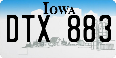 IA license plate DTX883
