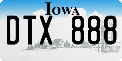 IA license plate DTX888