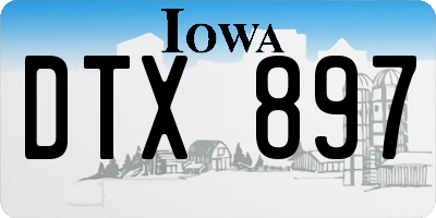 IA license plate DTX897
