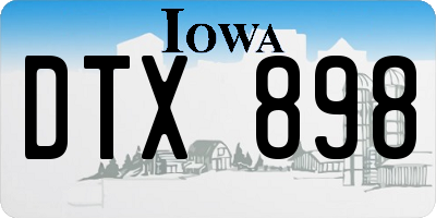 IA license plate DTX898