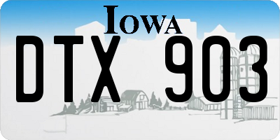IA license plate DTX903