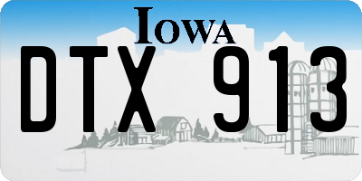 IA license plate DTX913