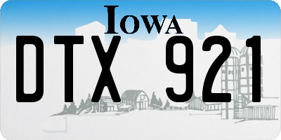 IA license plate DTX921