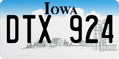 IA license plate DTX924