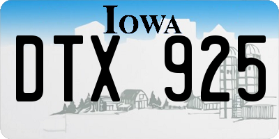 IA license plate DTX925