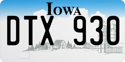 IA license plate DTX930