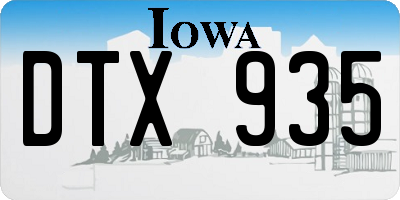 IA license plate DTX935