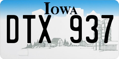 IA license plate DTX937