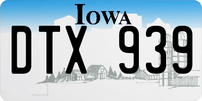 IA license plate DTX939