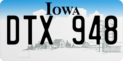 IA license plate DTX948