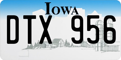 IA license plate DTX956