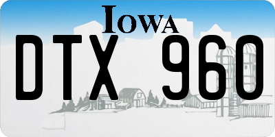 IA license plate DTX960