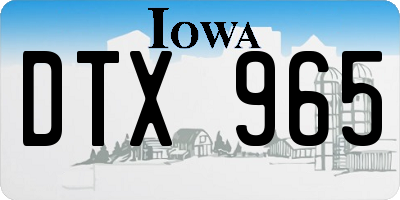 IA license plate DTX965