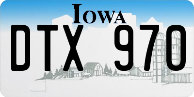IA license plate DTX970
