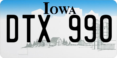 IA license plate DTX990