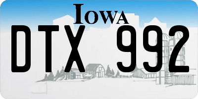 IA license plate DTX992