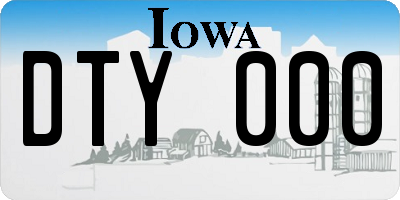 IA license plate DTY000