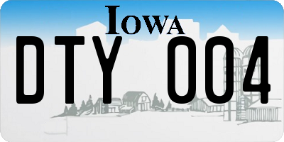 IA license plate DTY004