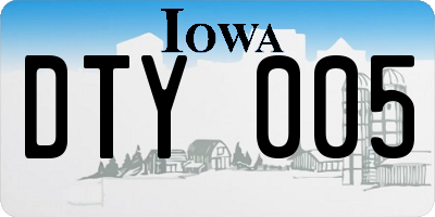 IA license plate DTY005