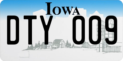 IA license plate DTY009