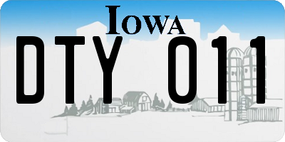 IA license plate DTY011