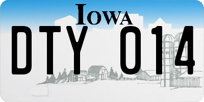IA license plate DTY014