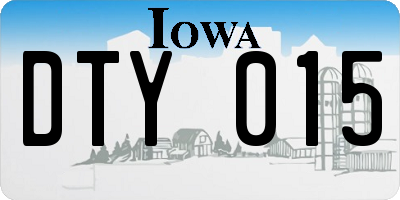 IA license plate DTY015