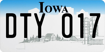 IA license plate DTY017