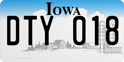 IA license plate DTY018