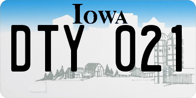 IA license plate DTY021