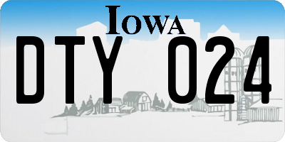 IA license plate DTY024