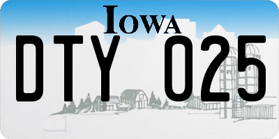 IA license plate DTY025