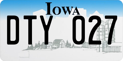 IA license plate DTY027