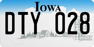 IA license plate DTY028