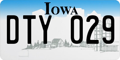 IA license plate DTY029