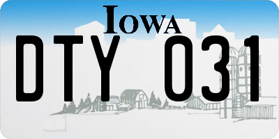 IA license plate DTY031